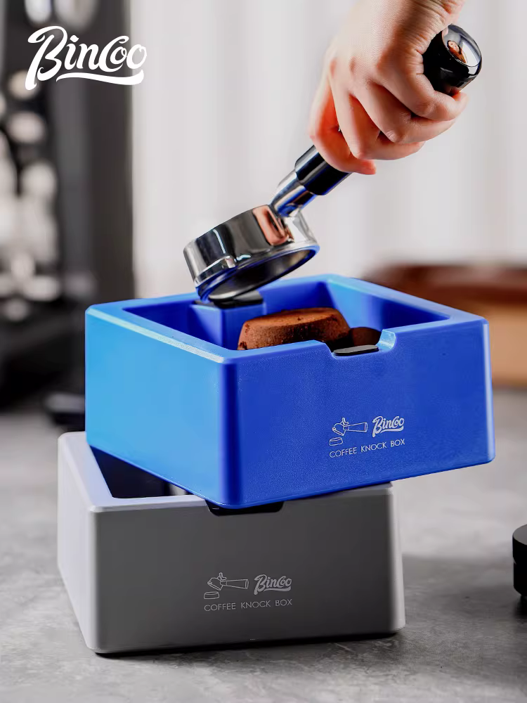 Hộp đựng bã cà phê Bincoo hình vuông, dung tích lớn, kèm đế silicon và tay cầm máy pha cà phê