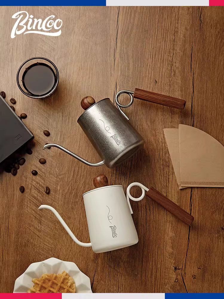 Ấm pha cà phê thủ công Bincoo, ấm nhỏ mini di động có vòi dài miệng hẹp, ấm pha cà phê bằng thép không gỉ.