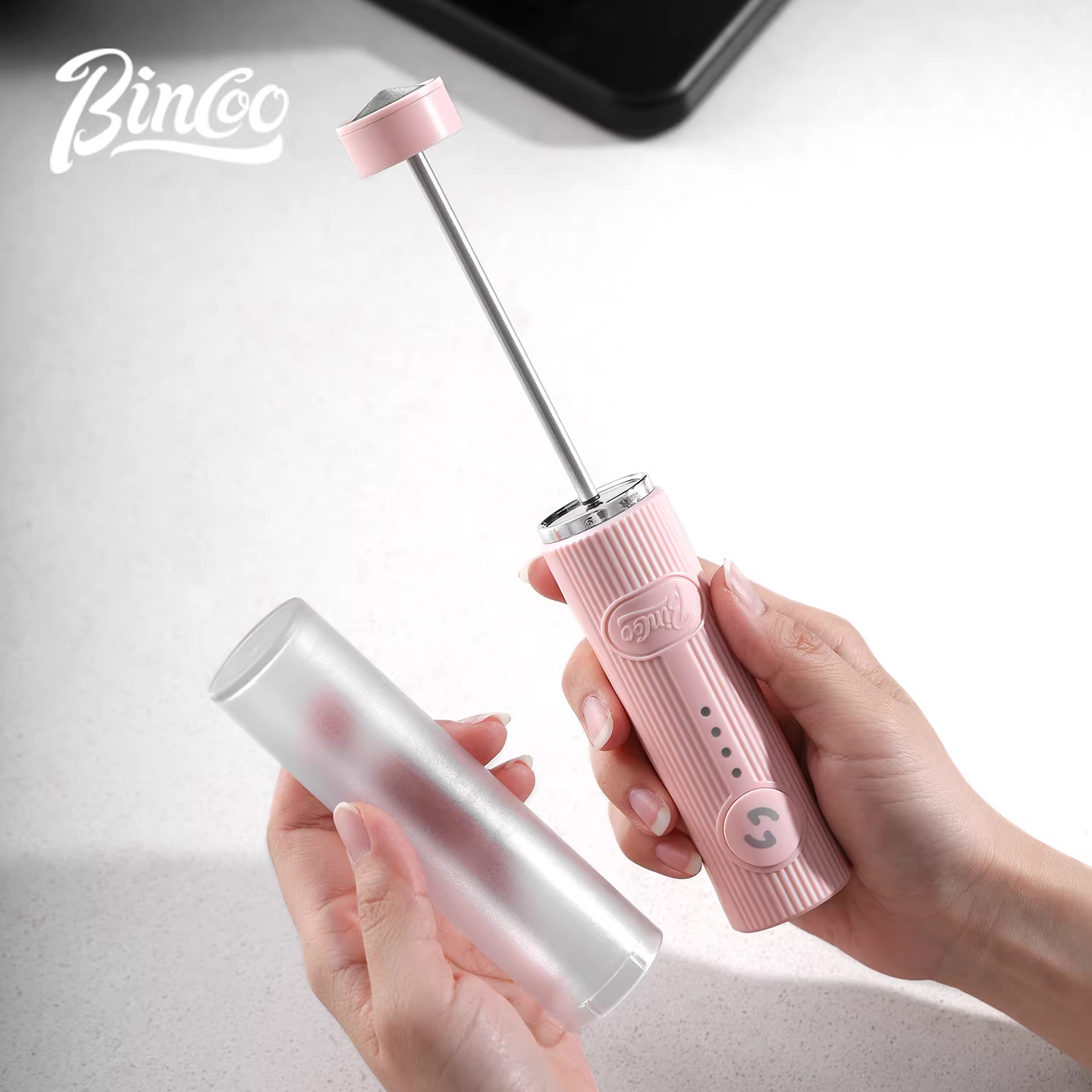 Máy đánh bọt sữa điện Bincoo, tạo bọt sữa tự động, dụng cụ tạo bọt sữa cầm tay, dùng cho cà phê latte art