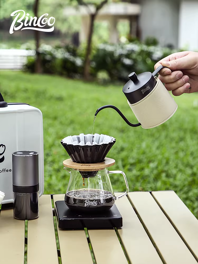 Bộ dụng cụ pha cà phê du lịch ngoài trời Bincoo, túi đựng di động, hộp đựng máy xay cà phê, hộp đựng ấm pha cà phê