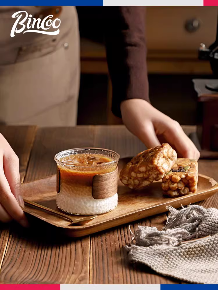 Ly cà phê thủy tinh Bincoo cao cấp, ly gia dụng, ly đá Americano, latte dirty, latte art, ly nước cao cấp