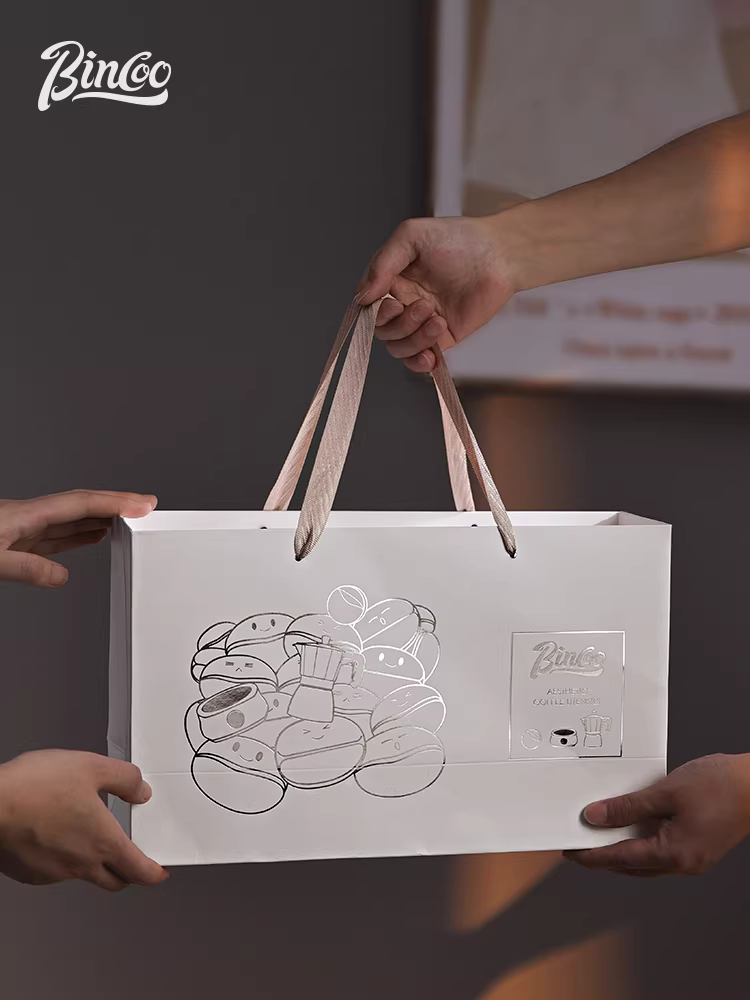 Bộ pha cà phê Moka Bincoo hai van, sử dụng điện, kèm bếp điện gốm, hộp quà tặng, kiểu Ý, máy pha cà phê nhỏ gọn