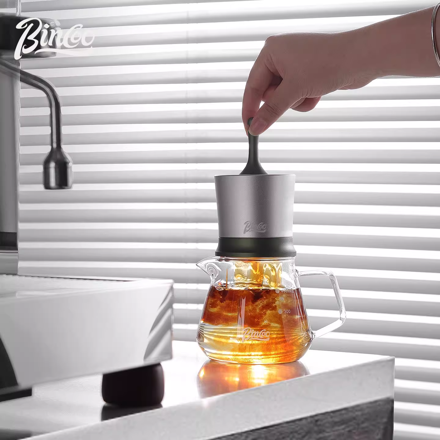 Bộ dụng cụ thu gom bã cà phê Bincoo, máy xay bã cà phê, cốc đựng bã cà phê, bộ phân tán bột từ tính 58mm, phụ kiện pha cà phê espresso, dụng cụ hứng bã cà phê