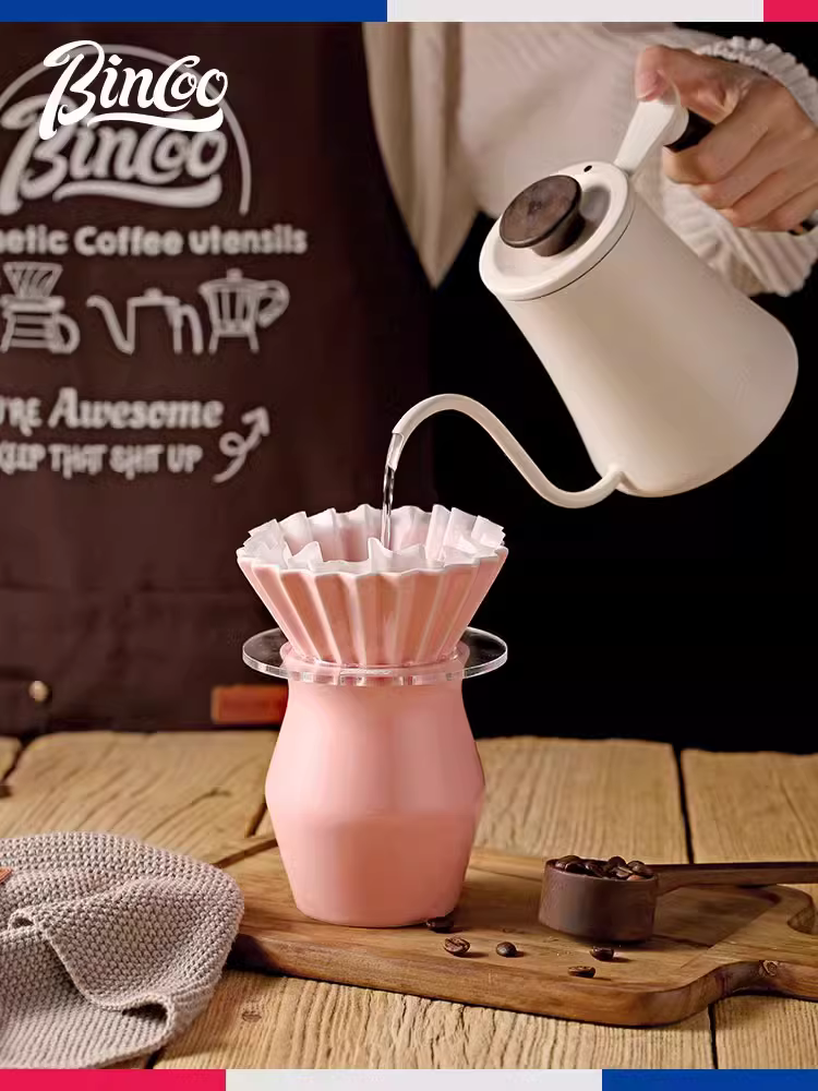 Bộ lọc cà phê thủ công Bincoo Origami V60, bộ ấm pha cà phê bằng gốm, dụng cụ pha chế gia đình