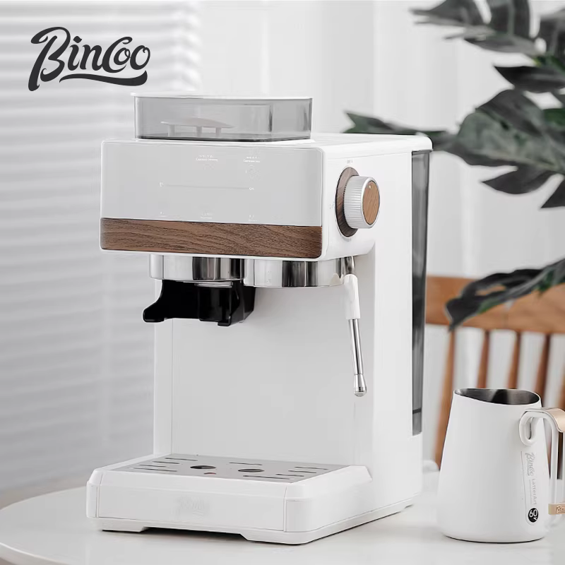 Máy pha cà phê espresso bán tự động Bincoo tích hợp chức năng tạo bọt sữa và hơi nước, máy xay cà phê nhỏ dùng trong nhà để pha cà phê lạnh