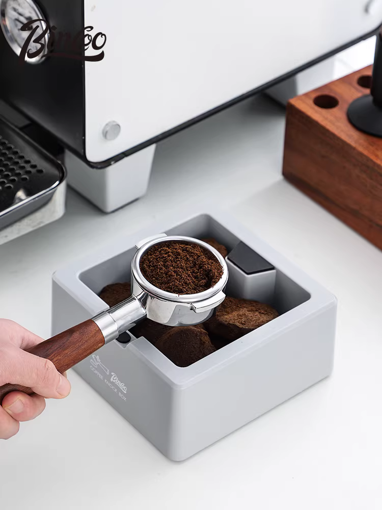 Hộp đựng bã cà phê Bincoo hình vuông, dung tích lớn, kèm đế silicon và tay cầm máy pha cà phê