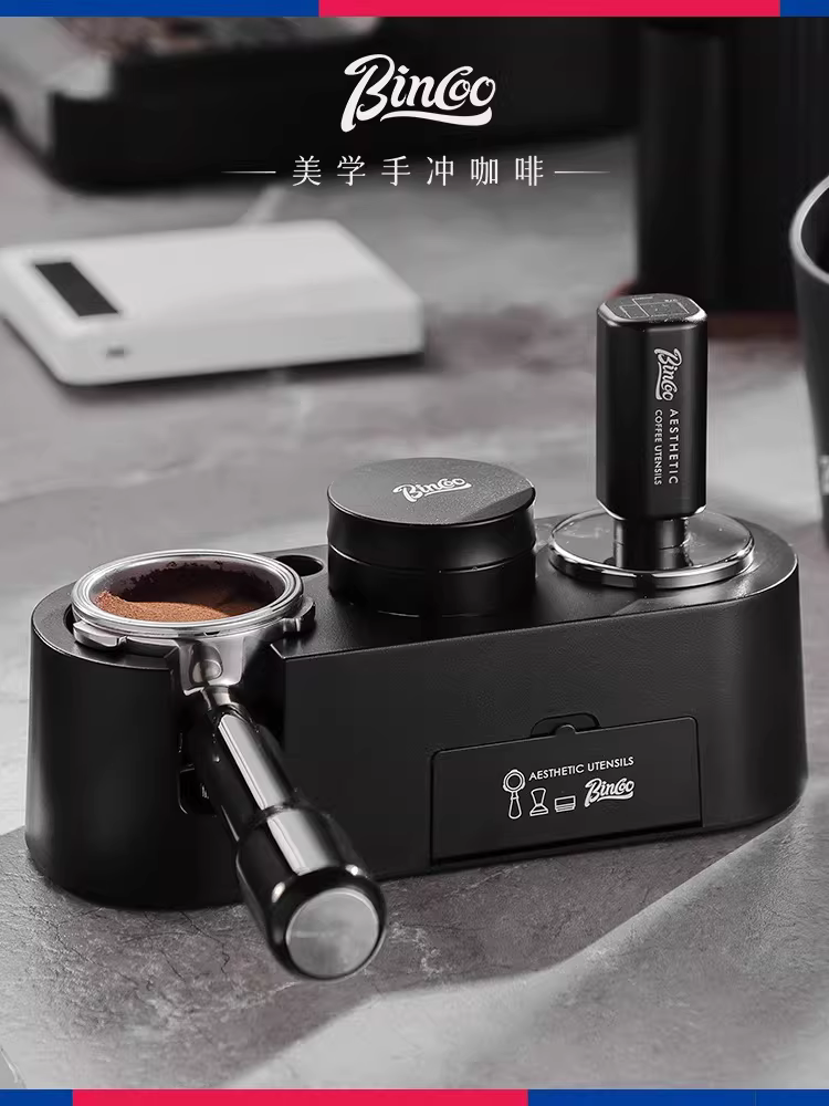 Dụng cụ ép bột cà phê bằng thép không gỉ bốn lưỡi, tay cầm bằng thép không gỉ, phụ kiện ép bột cà phê Bincoo.