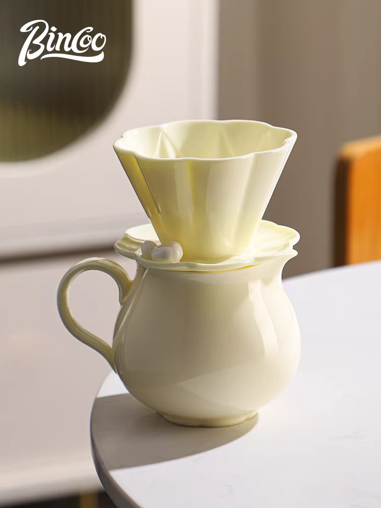 Bộ dụng cụ pha cà phê thủ công Bincoo, ấm pha cà phê chia sẻ, bộ lọc gốm sứ thủ công cao cấp, dùng cho gia đình