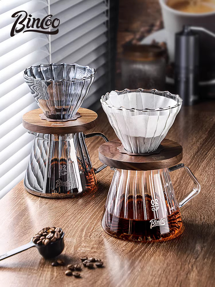 Bộ pha cà phê Bincoo Pour-over, ấm chia sẻ, bộ lọc V60, cốc lọc, bộ lọc chiết xuất, ấm có vòi dài, dụng cụ pha cà phê