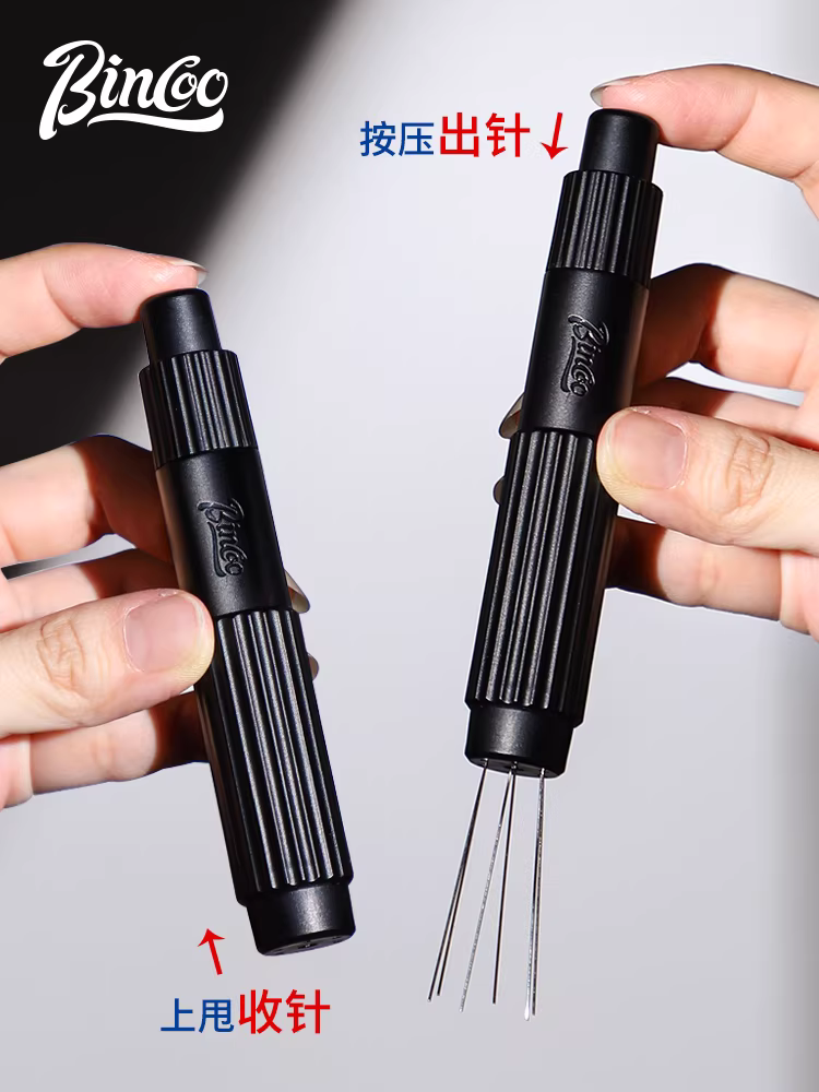 Kim phân phối bột từ tính cà phê Ý Bincoo, dụng cụ phân phối bột để phá vỡ cục bột và phân phối bột đều, kim khuấy bột.