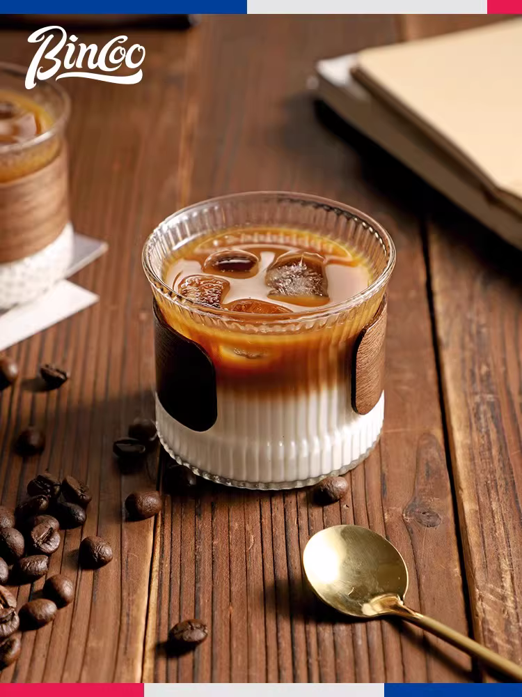 Ly cà phê thủy tinh Bincoo cao cấp, ly gia dụng, ly đá Americano, latte dirty, latte art, ly nước cao cấp