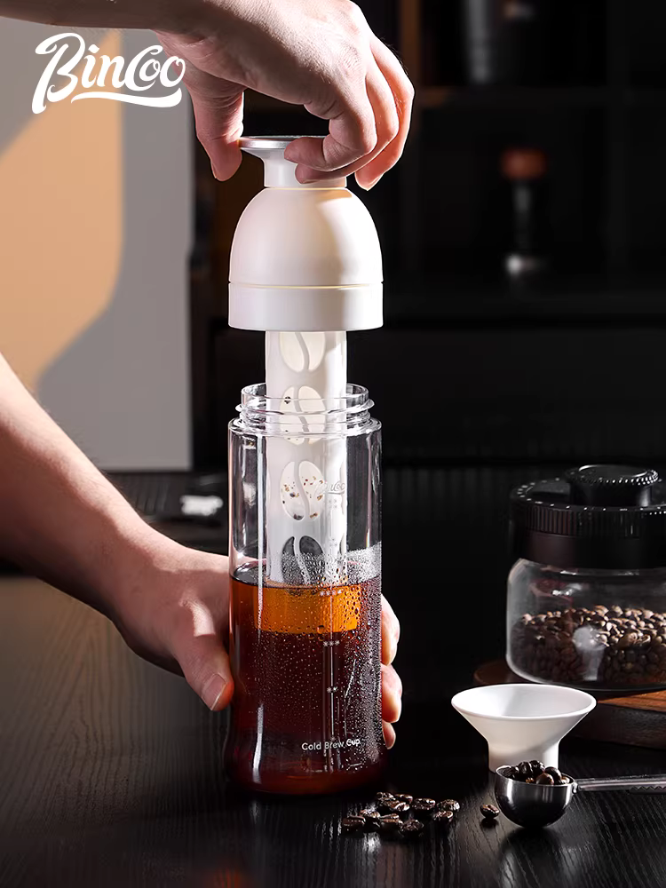 Cốc pha cà phê lạnh Bincoo Ice Crystal, bình pha cà phê lạnh, cốc nước Tritan, bình pha cà phê lạnh di động, cốc du lịch, bình lọc cà phê lạnh