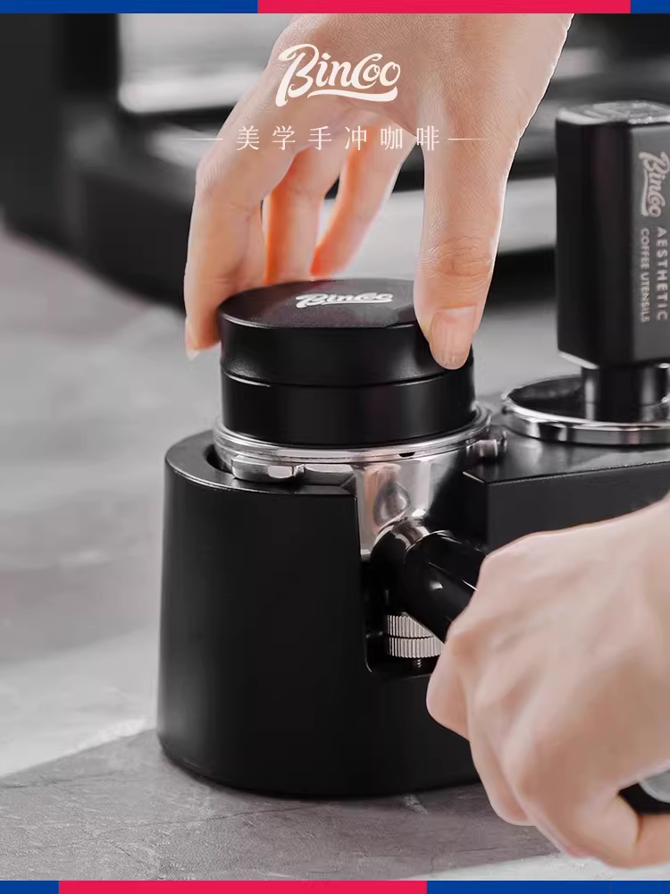 Dụng cụ ép bột cà phê bằng thép không gỉ bốn lưỡi, tay cầm bằng thép không gỉ, phụ kiện ép bột cà phê Bincoo.