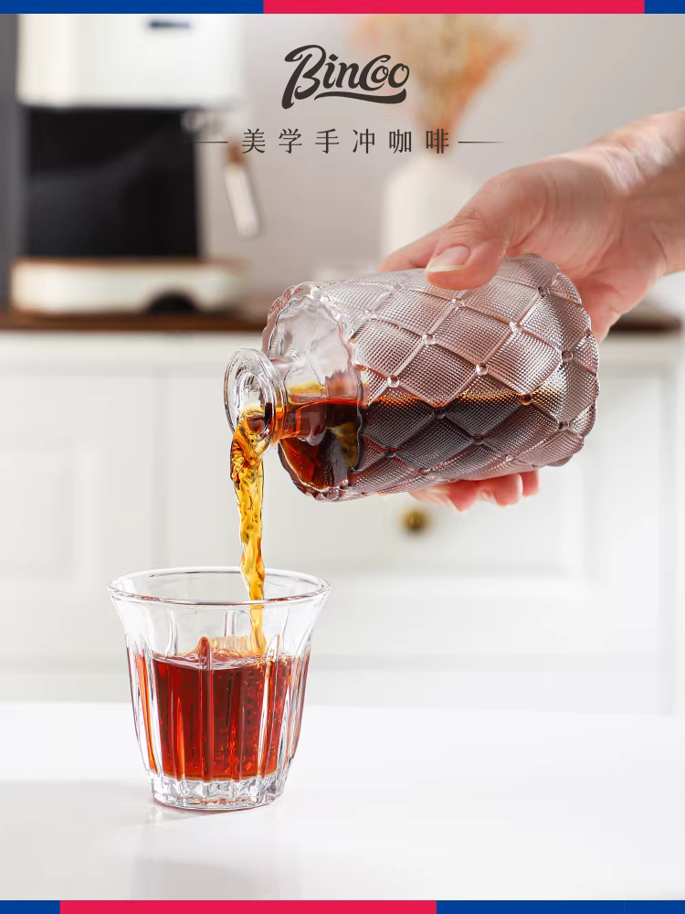 Bình giữ nhiệt pha cà phê lạnh Bincoo, cốc pha cà phê lạnh, bình cà phê thủy tinh, bình nước pha cà phê lạnh để tủ lạnh, bình nước pha cà phê lạnh thời trang, ly rượu vang