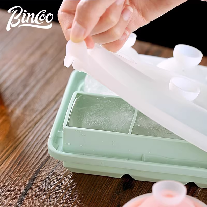 Khay làm đá viên hình cầu cà phê Bincoo, khay làm đá dùng cho gia đình, làm đá viên đông lạnh cho rượu whisky, cà phê, hộp đá silicon