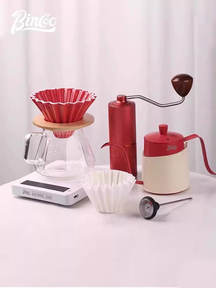 Bộ ấm pha cà phê thủ công Bincoo, máy xay cà phê cầm tay, ấm chia sẻ tại nhà, cốc lọc, máy xay nhỏ, cốc đựng trứng