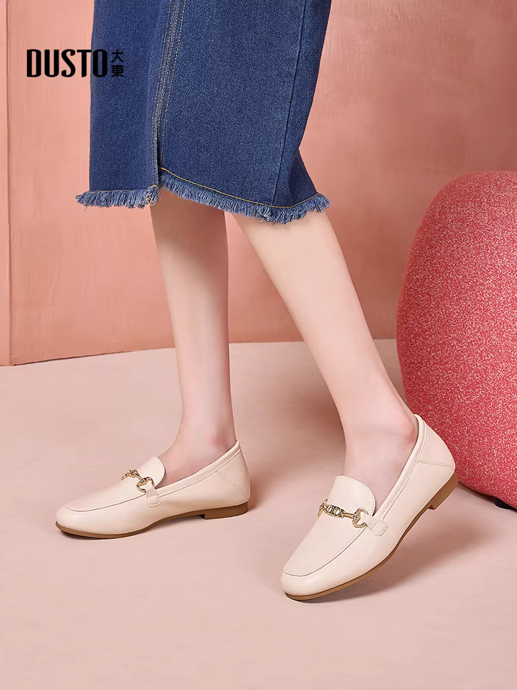 Giày bệt nữ 2025 kiểu mới thu đông, giày lười đế mềm, giày da nhỏ, tăng chiều cao ẩn giấu