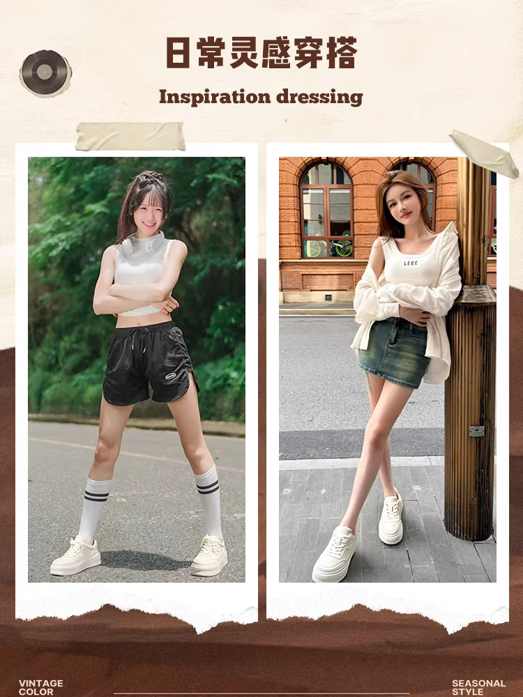 Giày thể thao đế dày màu trắng Dadong dành cho nữ, mẫu giày thể thao mùa thu đông 2025 mới thịnh hành, giày tăng chiều cao dành cho phụ nữ nhỏ nhắn.