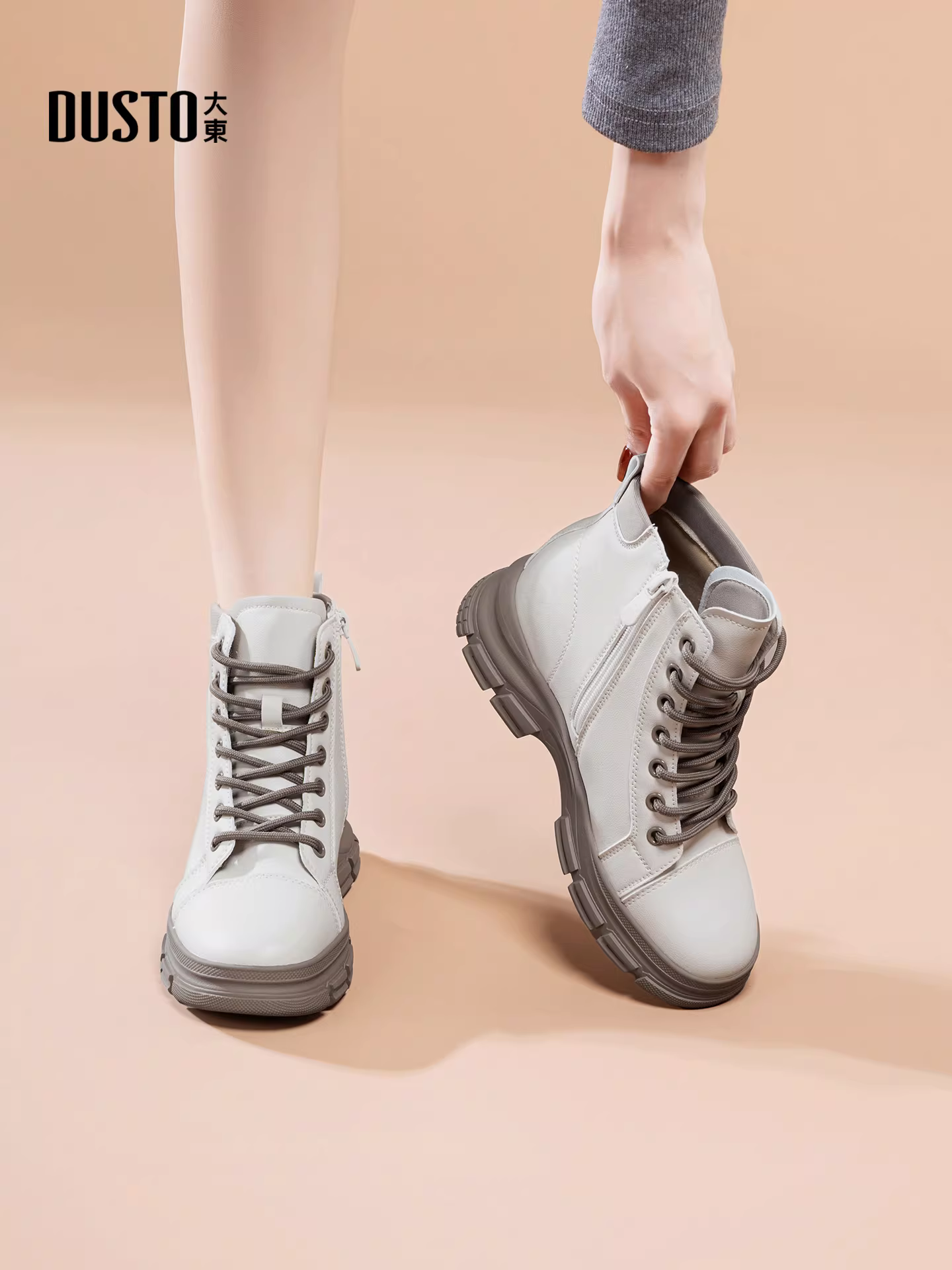 Giày bốt Martin đen Dadong dành cho nữ 2025, kiểu Anh, mùa thu đông mới, siêu đẹp, đa năng, đế dày, cổ ngắn.