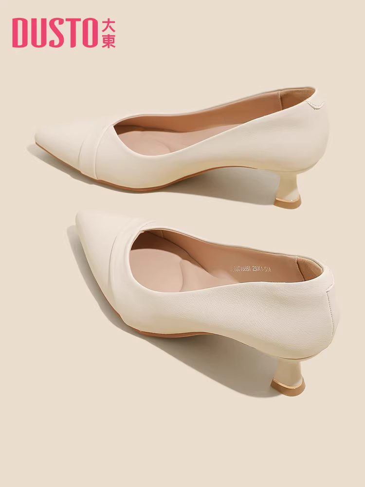 Giày cao gót mũi nhọn thoải mái của Dadong dành cho nữ, giày nữ kiểu mới mùa thu 2025, giày cao gót thấp, giày đơn nông đẹp và thanh lịch.