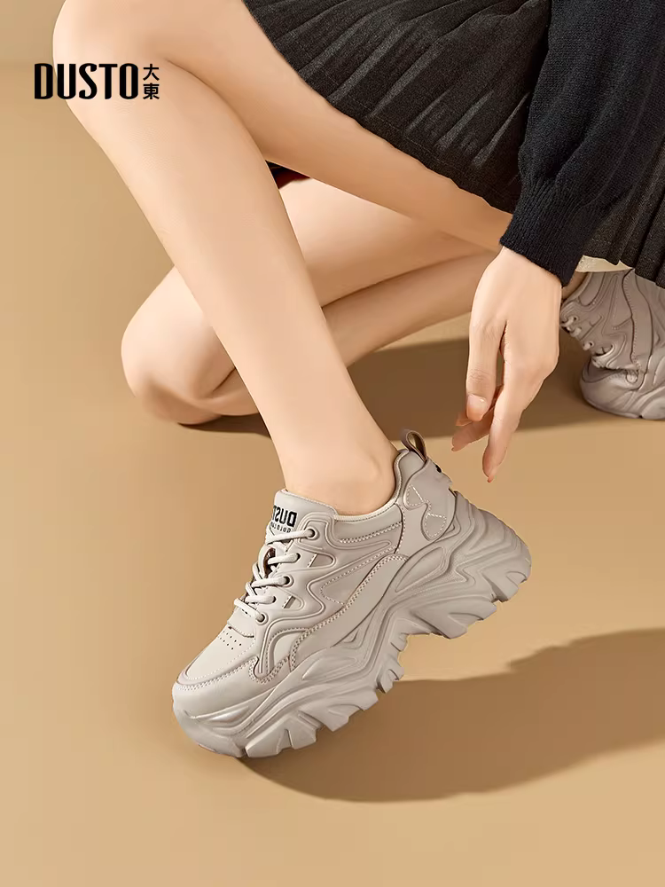 Giày thể thao đế xuồng nữ 2025, giày thu đông mới, giày tăng chiều cao, giày thể thao thời trang siêu hot