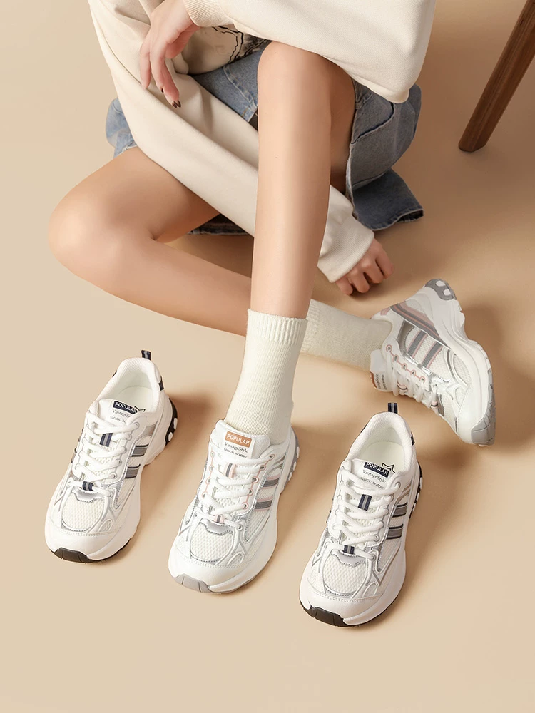 Giày thể thao nữ đế dày Dadong 2025 mới thu đông, lưới thoáng khí, giày chạy bộ nữ, giảm sốc, nhẹ