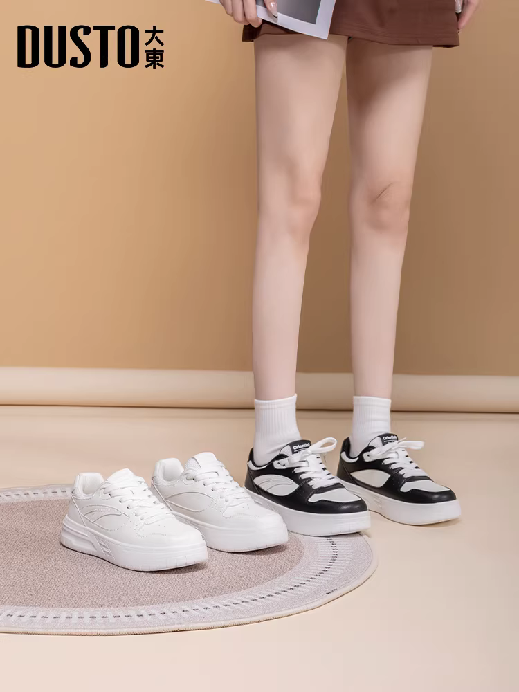 Giày thể thao đế dày màu trắng Dadong dành cho nữ, mẫu giày thu đông 2025 mới thịnh hành, giày thể thao đa năng, phong cách thường ngày, dành cho học sinh nữ.
