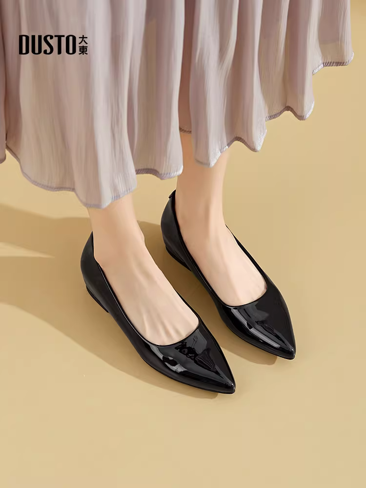 Giày lười mũi nhọn Dadong thanh lịch dành cho nữ, kiểu mới mùa thu 2025, thích hợp phối cùng váy, giày đi làm, giày bệt.