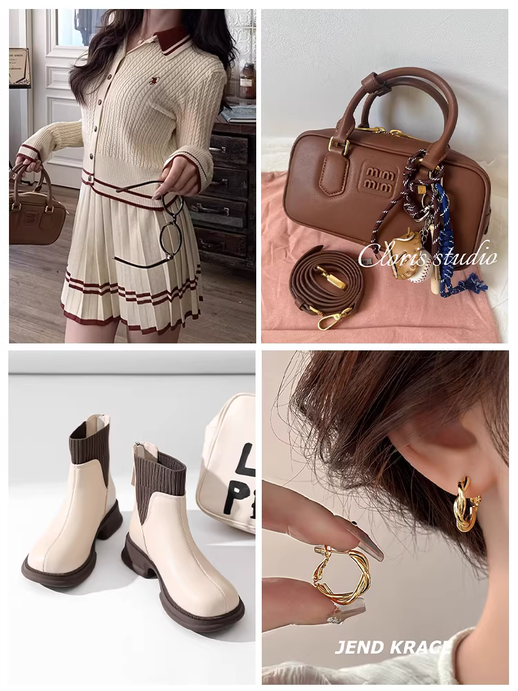 Giày bốt Dadong Martin dành cho nữ, kiểu mới mùa thu đông 2025, bốt Chelsea đế dày, bốt đen, bốt ôm dáng co giãn.