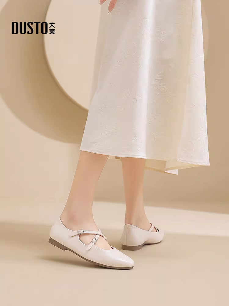 Giày Mary Jane Pháp Dadong dành cho nữ 2025, kiểu mới mùa thu, gót thấp, đế mềm, kiểu dáng nông, giày đơn giản phong cách ballet, giày nữ