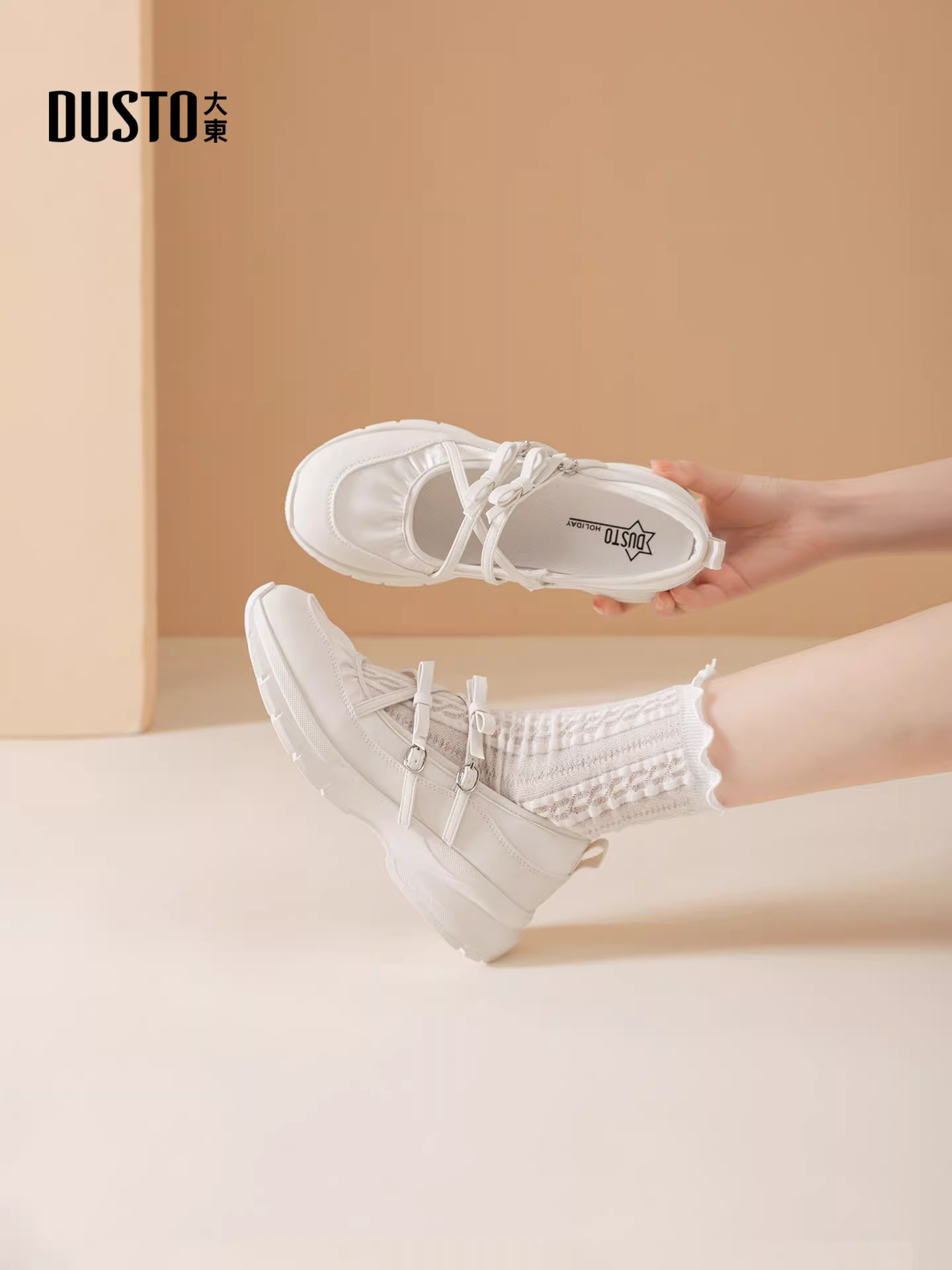 Giày Mary Jane đế dày bạc Dadong dành cho nữ 2025, kiểu mới mùa thu, giày thể thao ballet, giày đế mềm, giày thấp cổ đơn giản