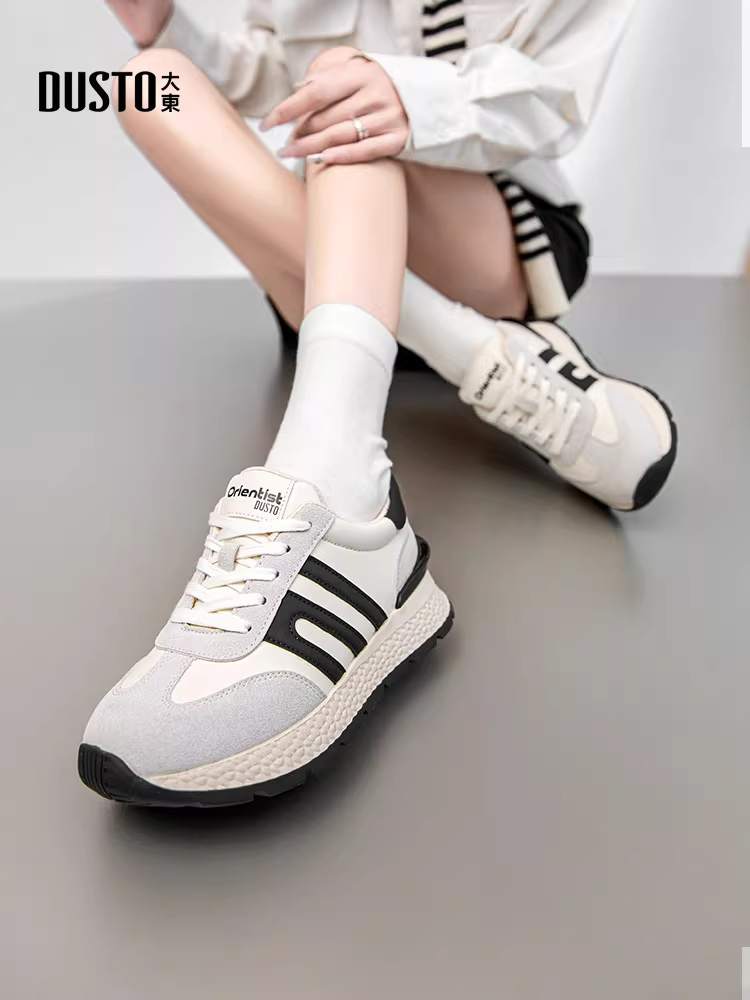 Giày Dadong đế dày De Xun Agan dành cho nữ, giày nữ tăng chiều cao mùa thu đông mới năm 2025, giày thể thao đế mềm dành cho nữ.