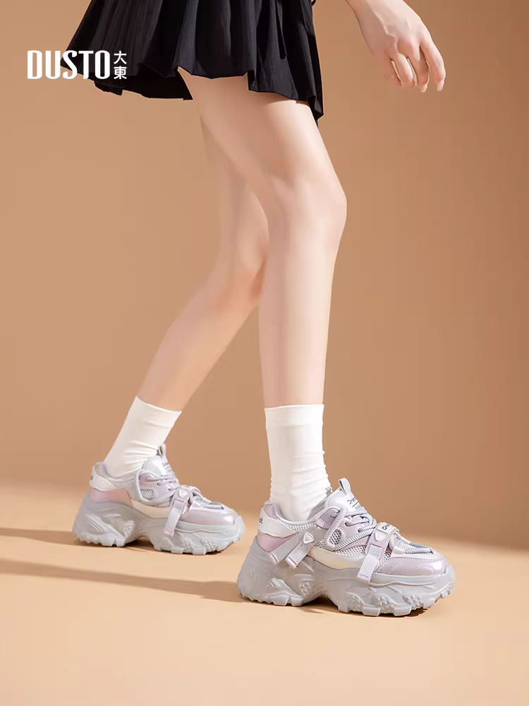 Giày thể thao nữ đế dày kiểu bố mùa thu đông 2025, giày lưới thoáng khí, giày thể thao nữ đế mỏng, phong cách thường ngày