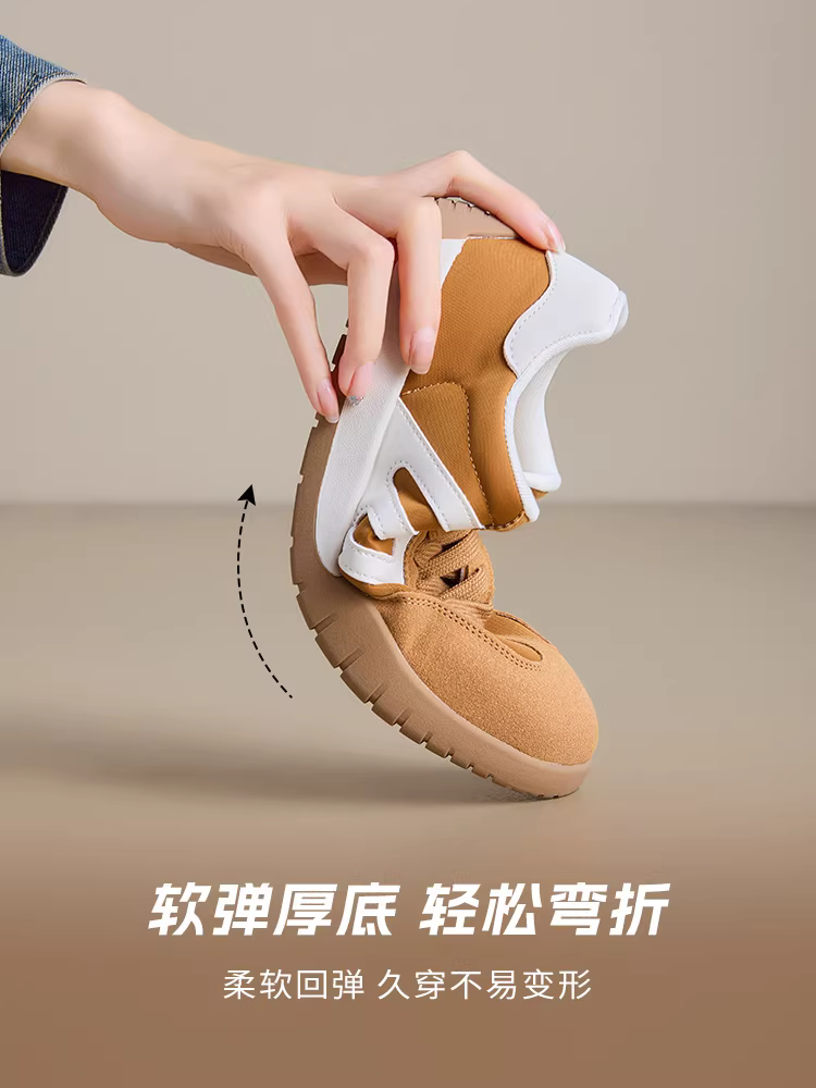 Giày thể thao màu đỏ phong cách nổi tiếng dành cho nữ, giày nữ thu đông 2025 mới, giày thể thao cổ điển, phong cách giản dị.