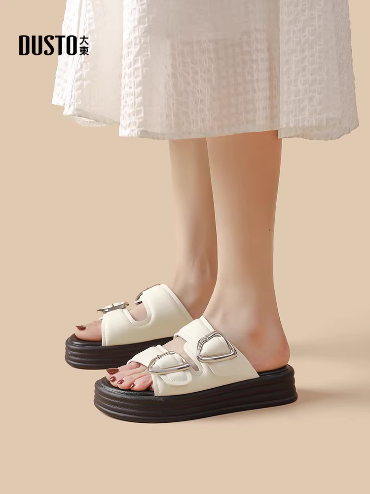 Dép đế dày bạc Dadong dành cho nữ 2025, mẫu mới mùa hè, dép xỏ ngón đế mềm thời trang dành cho nữ