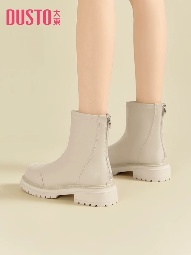 Giày Chelsea đế dày Dadong dành cho nữ 2025, mẫu mới thu đông, giày nữ dáng ôm, giày ngắn nữ màu đen đang thịnh hành năm nay