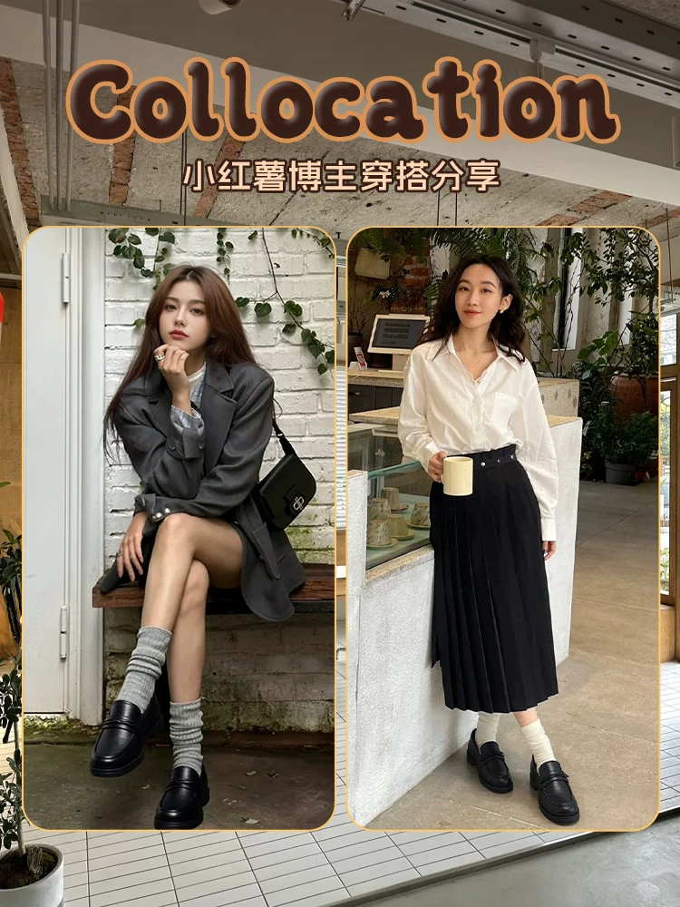 [Chuyên gia] Giày Loafer Da Dong dành cho nữ, Mẫu mới Thu/Đông 2025, Giày da đen đế mềm, kiểu lười, đế bằng