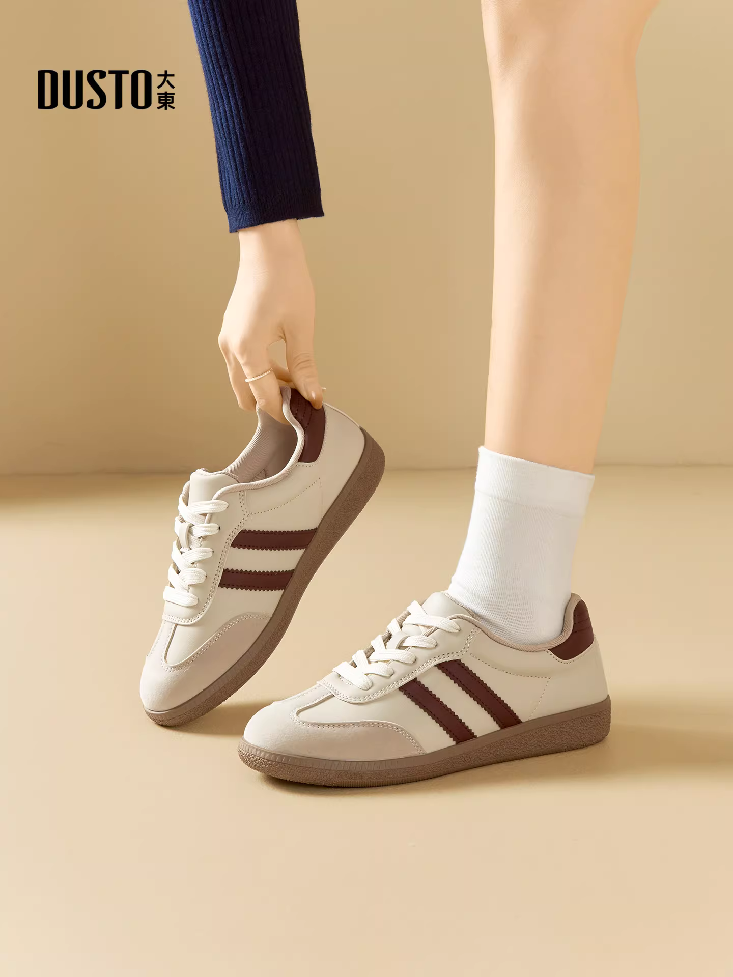 Giày thể thao cổ điển Đức Dadong dành cho nữ, mẫu mới Thu Đông 2025, giày thường đế mềm đa năng