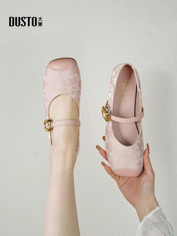 Giày Mary Jane kiểu Pháp Dadong dành cho nữ 2025, mẫu mới thu, phong cách Trung Hoa, giày nữ đế thấp, kiểu dáng đơn giản.