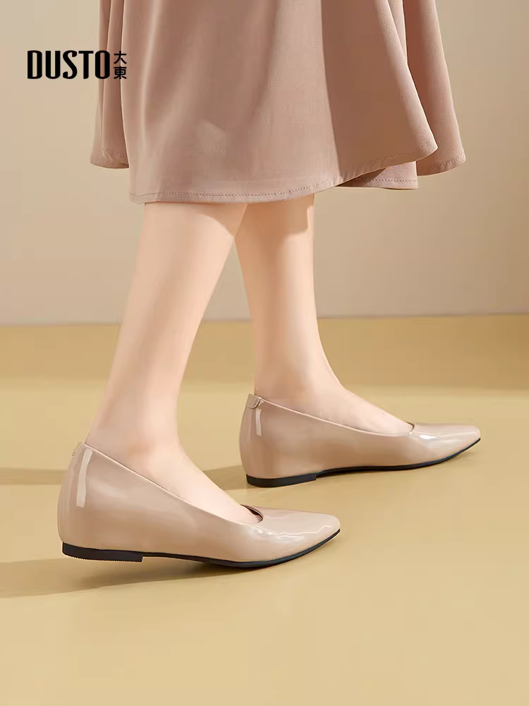 Giày lười mũi nhọn Dadong thanh lịch dành cho nữ, kiểu mới mùa thu 2025, thích hợp phối cùng váy, giày đi làm, giày bệt.