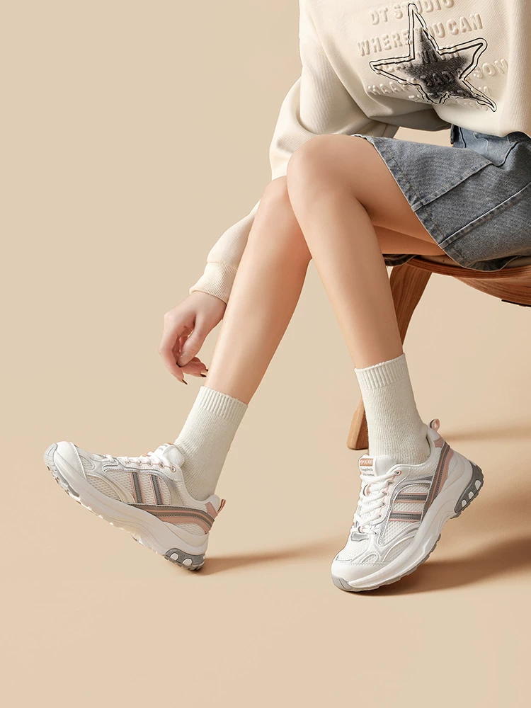 Giày thể thao nữ đế dày Dadong 2025 mới thu đông, lưới thoáng khí, giày chạy bộ nữ, giảm sốc, nhẹ