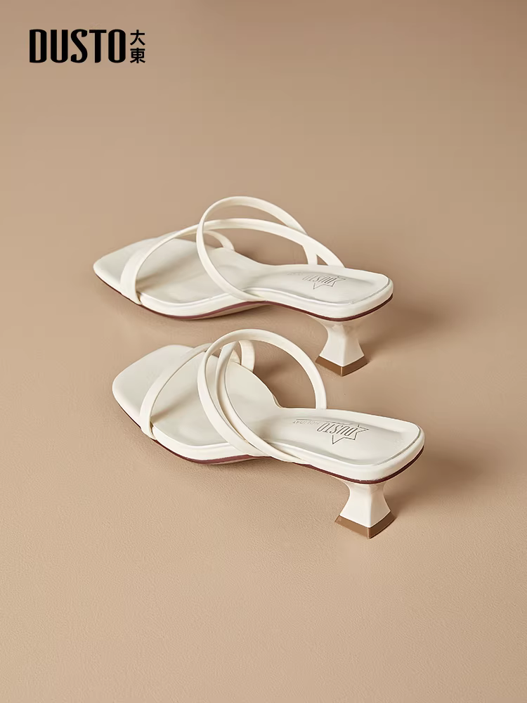 Dép cao gót Dadong dành cho nữ, áo khoác ngoài mùa hè, phong cách Pháp mùa hè mới 2025, tuyệt đẹp và thoải mái, dép không gây mỏi, giày cao gót nhọn