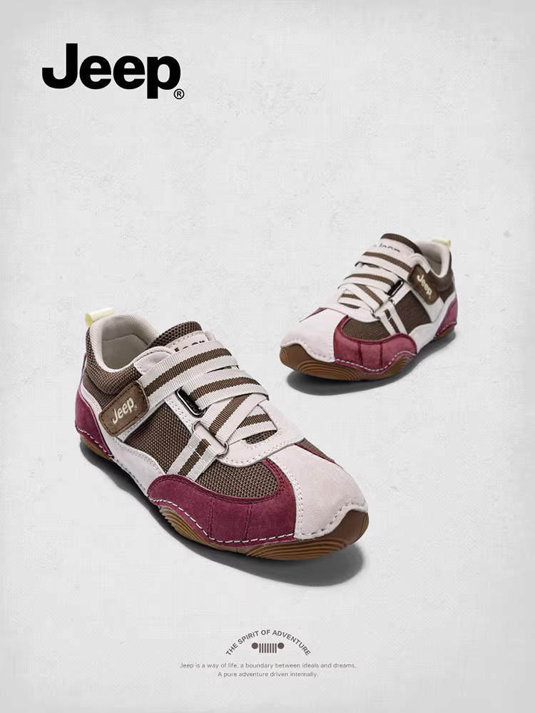 Giày thể thao đế mềm kiểu retro Jeep dành cho nữ mùa thu đông 2025, giày ba lê nhẹ, chống trơn, đa năng, thích hợp cho tập luyện