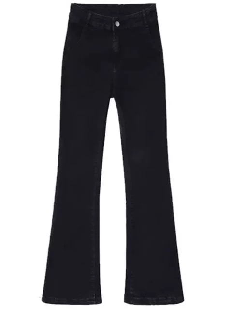 Quần jean ống loe nữ, thu đông, lót lông cừu, size lớn, cạp cao, co giãn, che hông, tôn dáng, dành cho người có dáng quả lê, quần ống loe