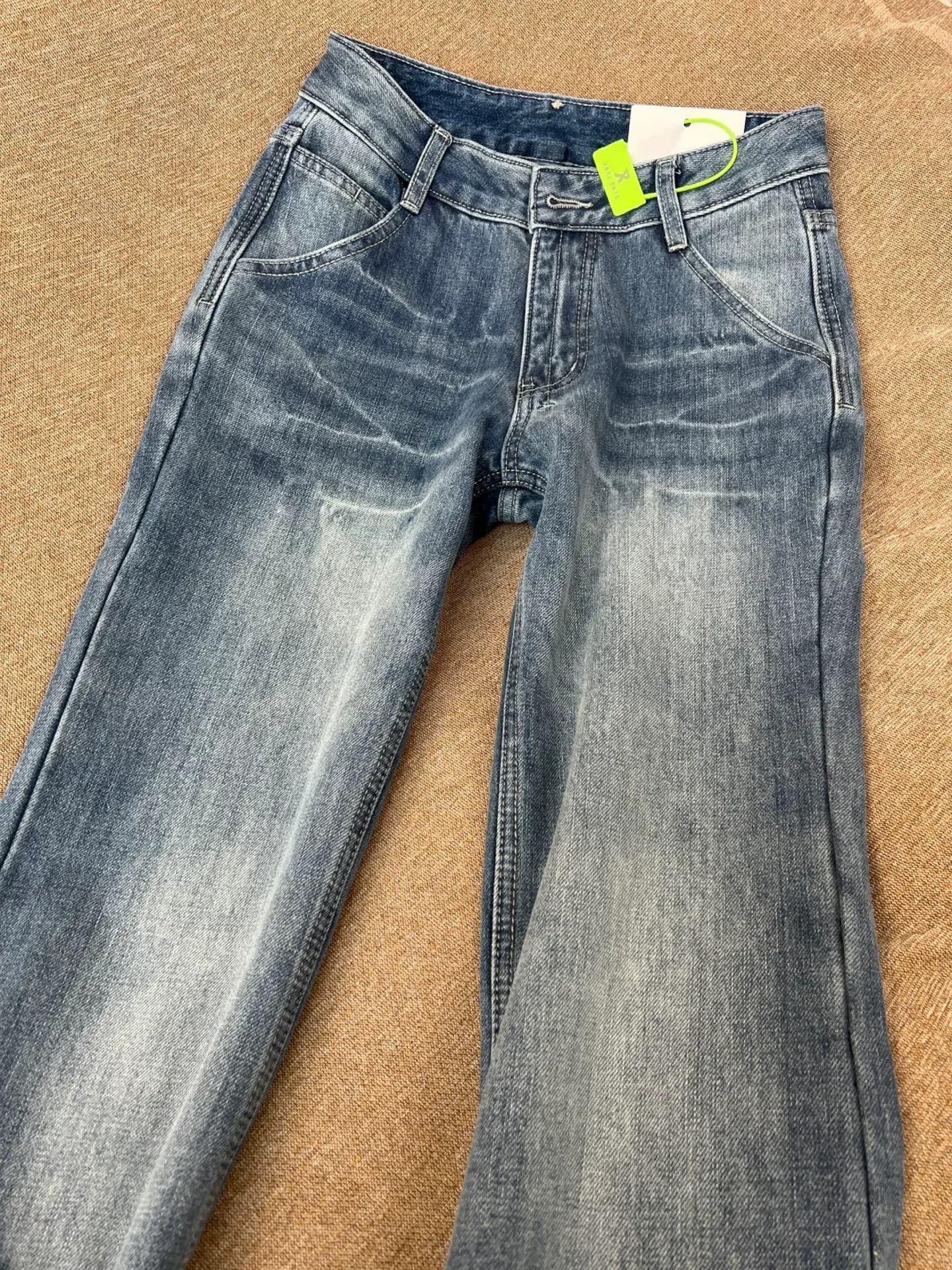 Quần jean dáng loe kiểu Mỹ cổ điển dành cho nữ, lót lông cừu mùa đông, dày dặn, cỡ lớn, cạp cao, tôn dáng, không bó sát, quần ống chuông