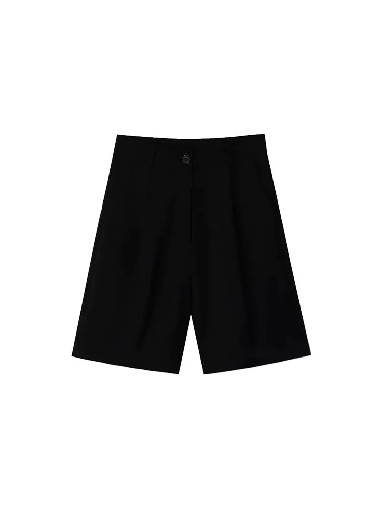 Quần short dáng lê dành cho nữ, size lớn mùa hè, cạp cao, dáng rộng, tôn dáng, ống rộng, quần dài trung bình, kiểu dáng thường ngày.