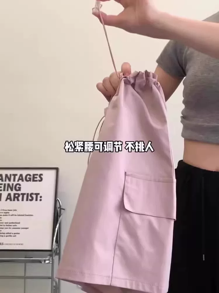 Váy ngắn màu hồng phong cách Dopamine dành cho nữ, váy cỡ lớn mùa hè, cỡ lớn, váy công sở chữ A eo cao kiểu dáng thời trang.