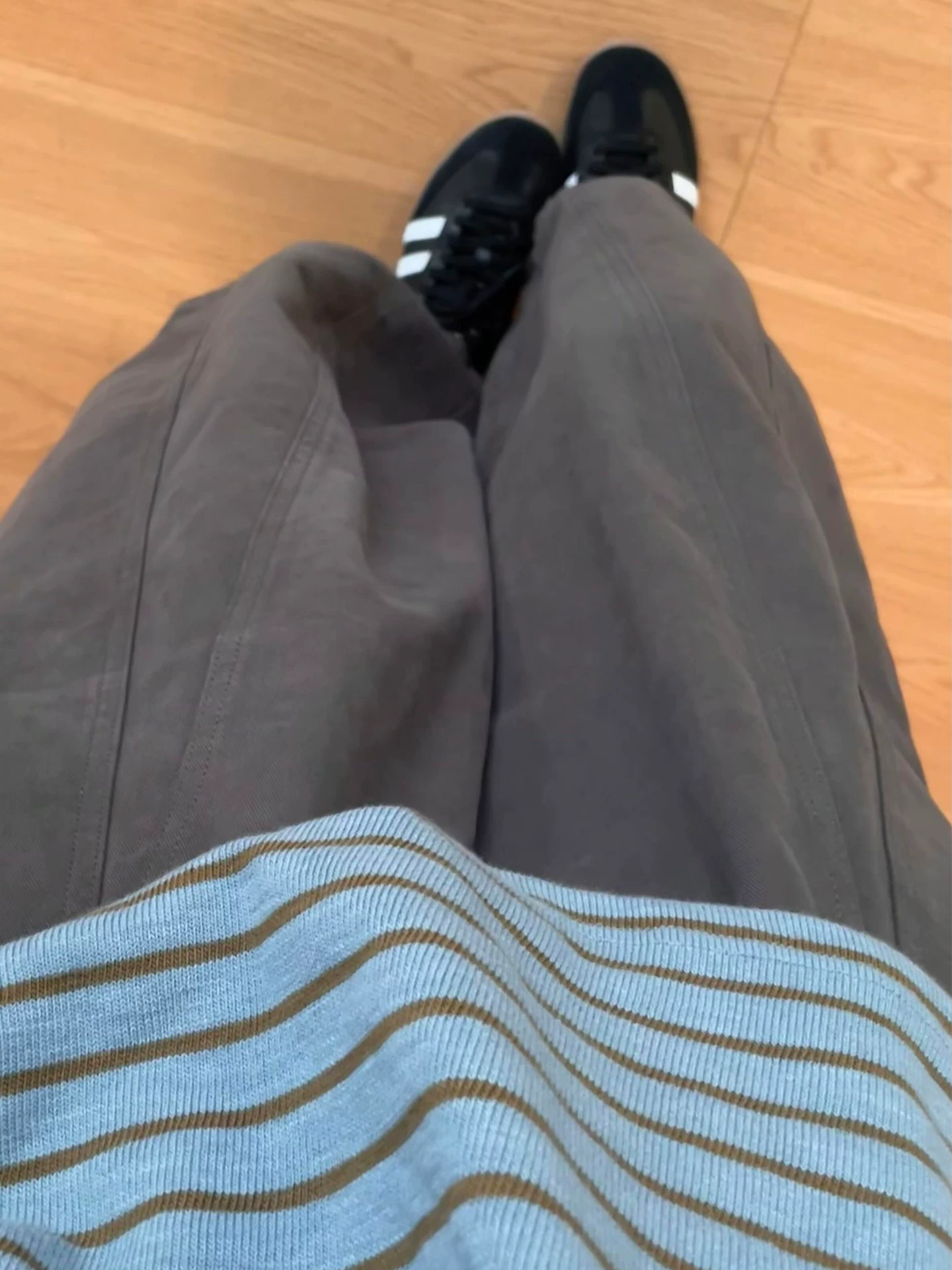 Quần ống rộng màu nâu thường ngày dành cho nữ, mùa thu, cỡ lớn, lưng cao, che hông, giảm béo, dáng quả lê, quần ống rộng ngắn