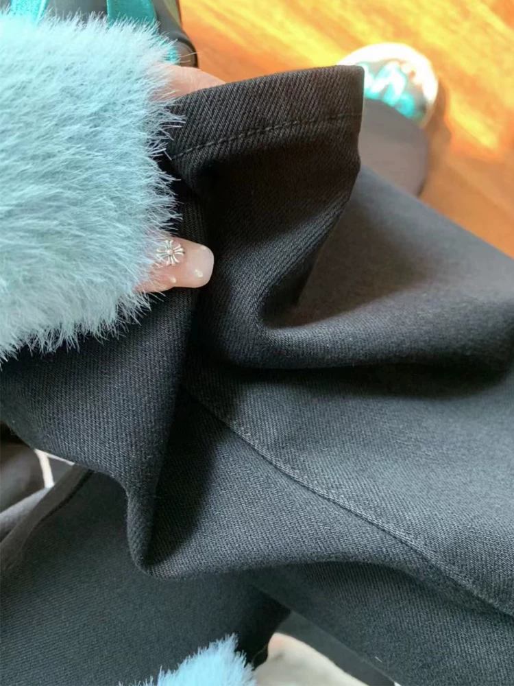 Quần jean ống đứng dáng quả lê, hơi loe, dành cho nữ, size lớn, phong cách đầu xuân, cạp cao, co giãn, che hông, quần bootcut tôn dáng