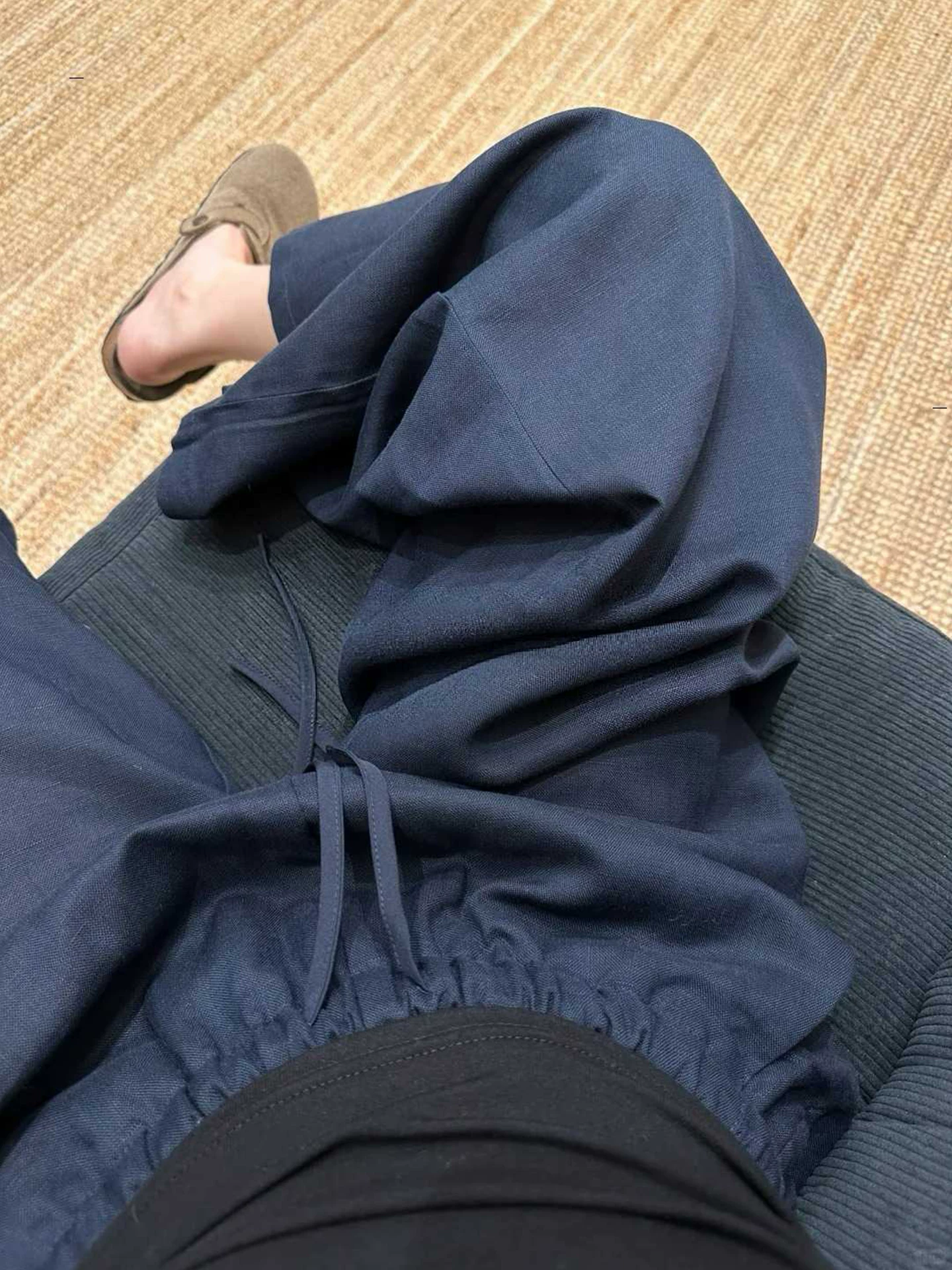 Quần vải lanh Tencel dành cho nữ, cỡ lớn mùa hè, dáng rộng lưng cao, dáng rộng, quần ống rộng giảm béo cho cơ thể hình quả lê